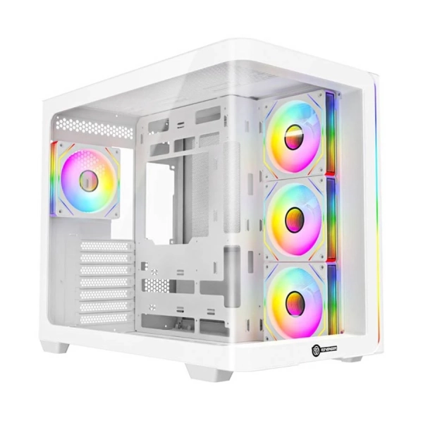 Revenger Air Tank BTF Mesh Full Tower White ATX Gaming Desktop Case with 4 ARGB Fan